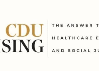 鶹ýŮRising Logo, CDU's comprehensive campaign to raise $75 million to support the University’s vision of achieving a world without health disparities.