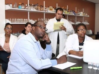 Students during their lab class