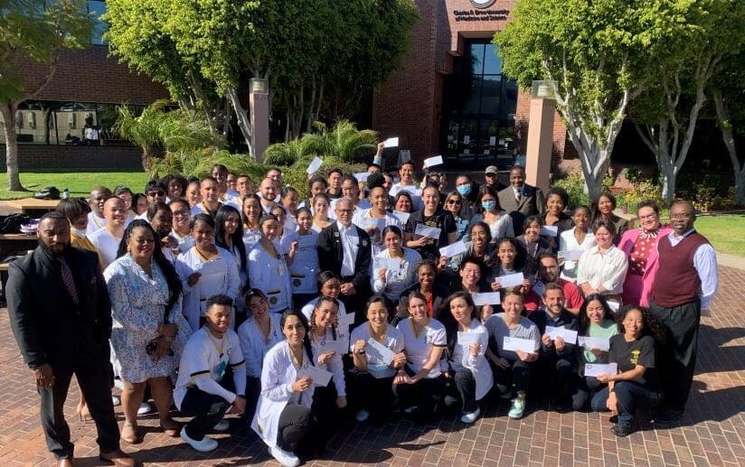 Group photos of CDU students in front of the Cobb building when announcing CDU has allocated more than $2 million of HEERF authorized in the American Rescue Plan Act of 2021 to provide financial relief directly to students.