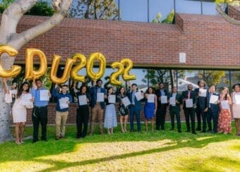 Group photo of the twenty graduating CDU medical students during Match Day 2022.