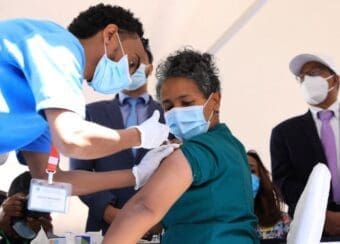 Community member being vaccinated