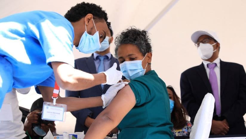Community member being vaccinated