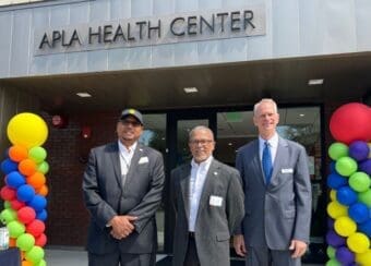 Group photo in front of the new APLA buiding