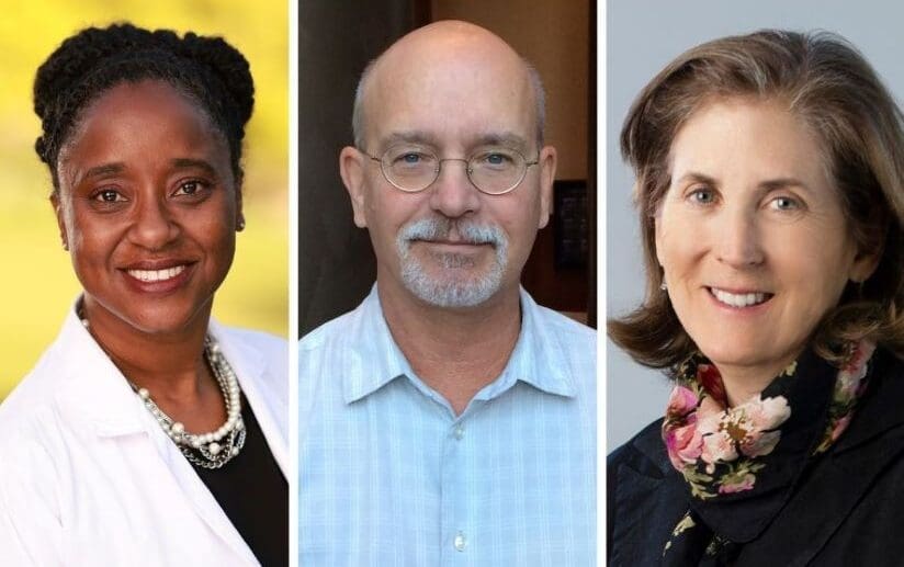 Headshot photos of Dr. Judith Currier, chief of the UCLA Division of Infectious Diseases; Dr. LaShonda Spencer, professor of clinical pediatrics and internal medicine at CDU; and Jerome Zack, chair of the UCLA Department of Microbiology, Immunology and Molecular Genetics