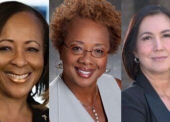 Headshots of the three new members to the University’s Board of Trustees. The new members are Sonnet Hui, Paula Madison, and Stasia Washington.