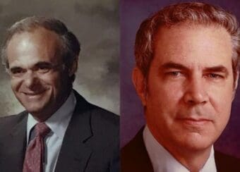 Headshot photos of former Board of Trustees Members Marvin Jubas and Robert Tranquada.
