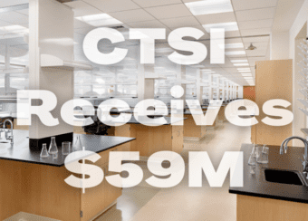 Charles R. Drew University's lab with text overlayed saying "CTSI Receives $59M"