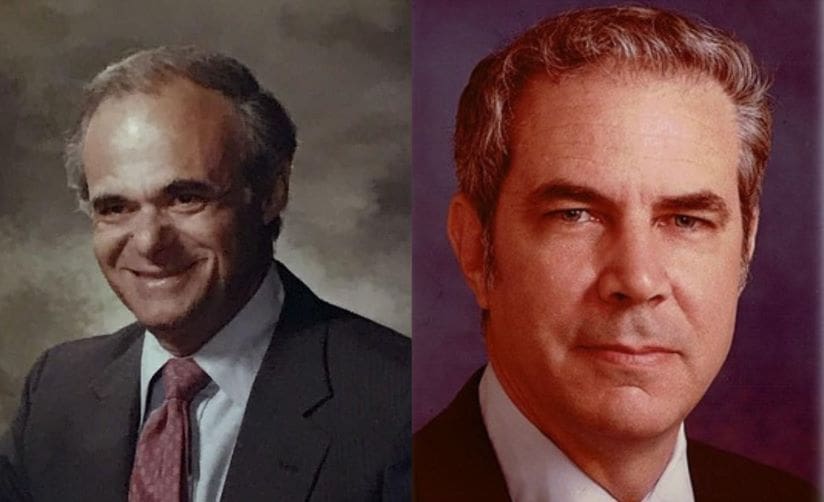 Headshot photos of former Board of Trustees Members Marvin Jubas and Robert Tranquada.