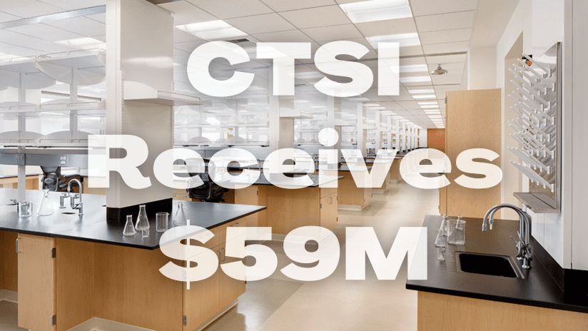 Charles R. Drew University's lab with text overlayed saying "CTSI Receives $59M"