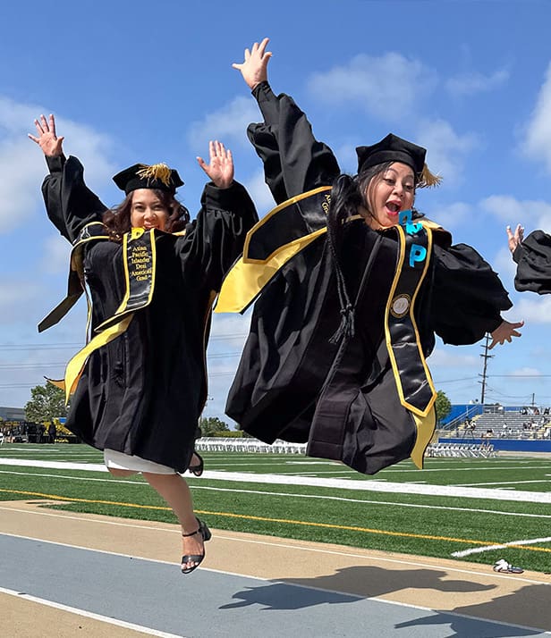 doctor of nursing practice students celebrating during commencement