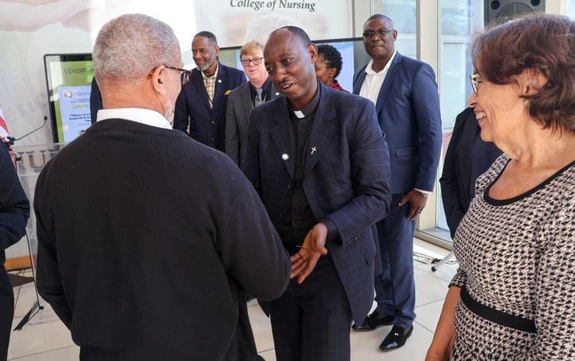 Father Innocent Rugaragu from Kigali, Rwanda, visited the CDU campus as part of the Office of International Affairs’ Global Impact Series.