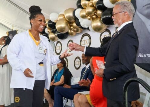 The Mervyn M. Dymally College of Nursing (MMDCON) held its Spring 2023 White Coat Ceremony