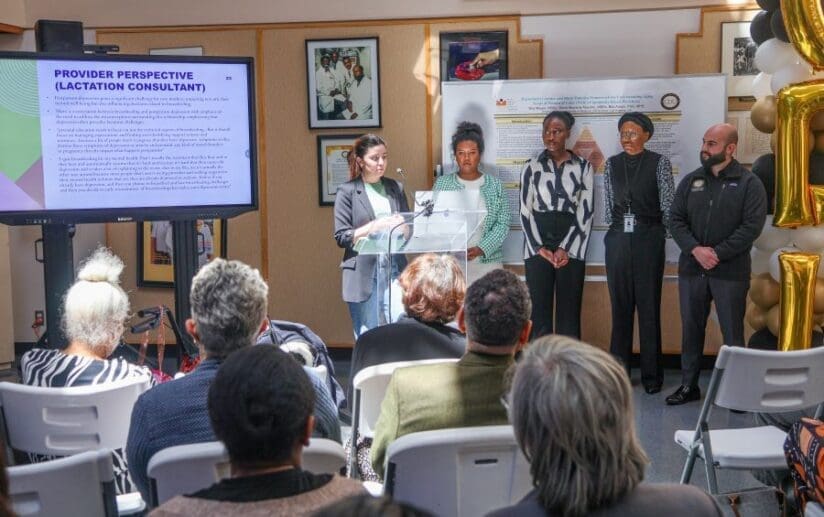 CDU students were also present and gave presentations around reproductive justice, postpartum depression, prenatal yoga, and breastfeeding.