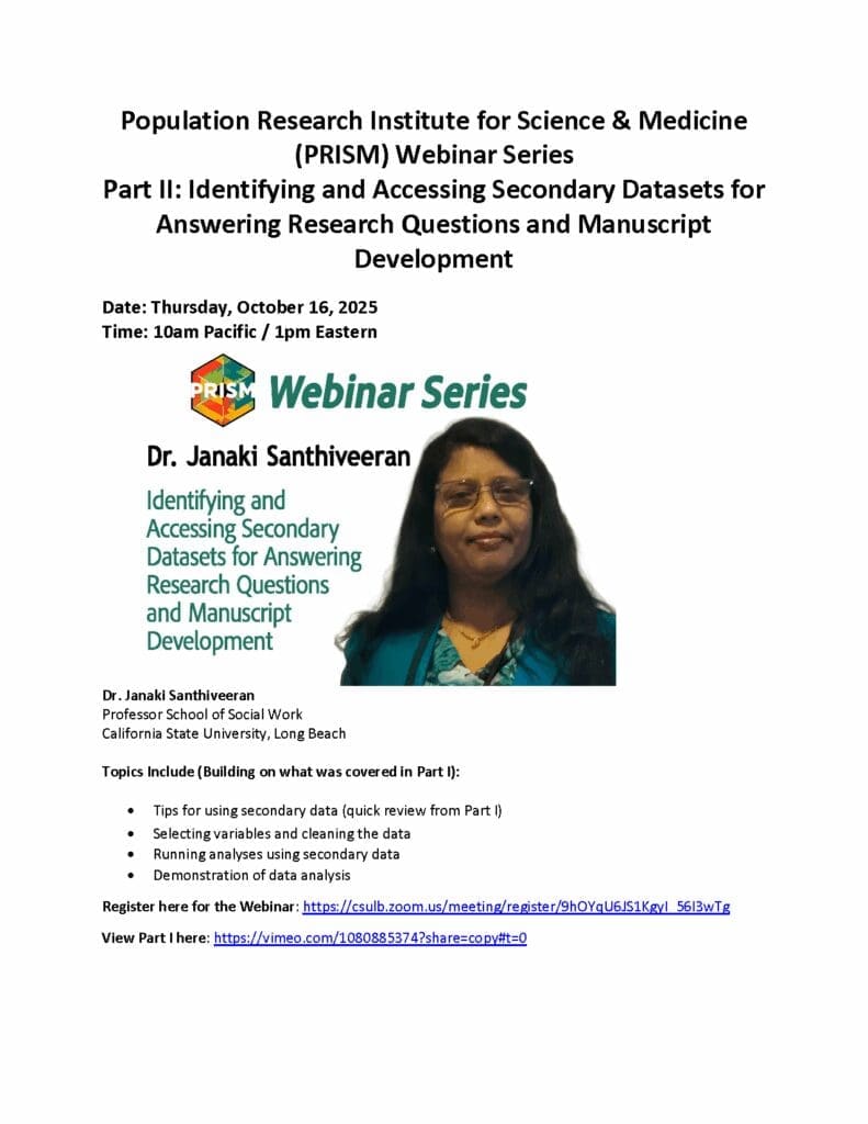 10.16 Flyer Fall PRISM Webinars