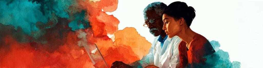 Scholars older mentor with student