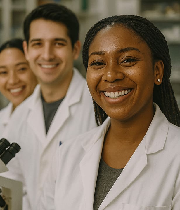 Biomedical students smiling
