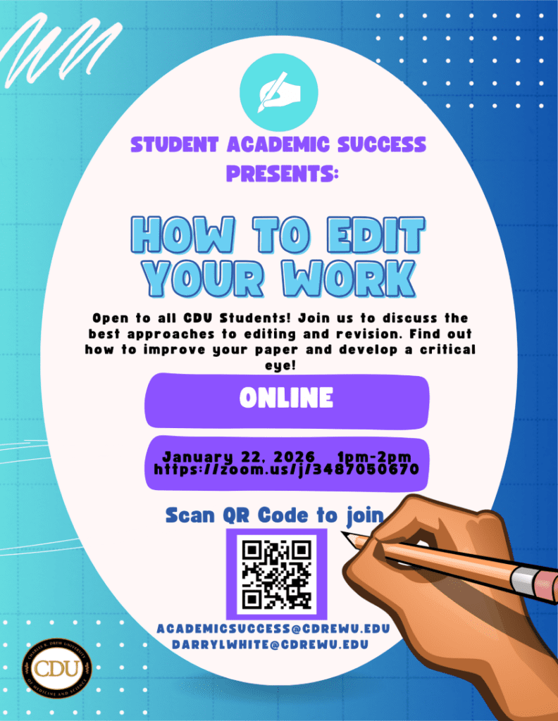 How to Edit Your Work flyer