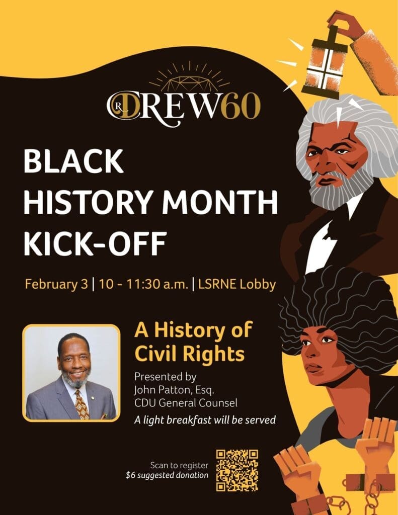Black History Month flyer featuring Civil Rights leaders