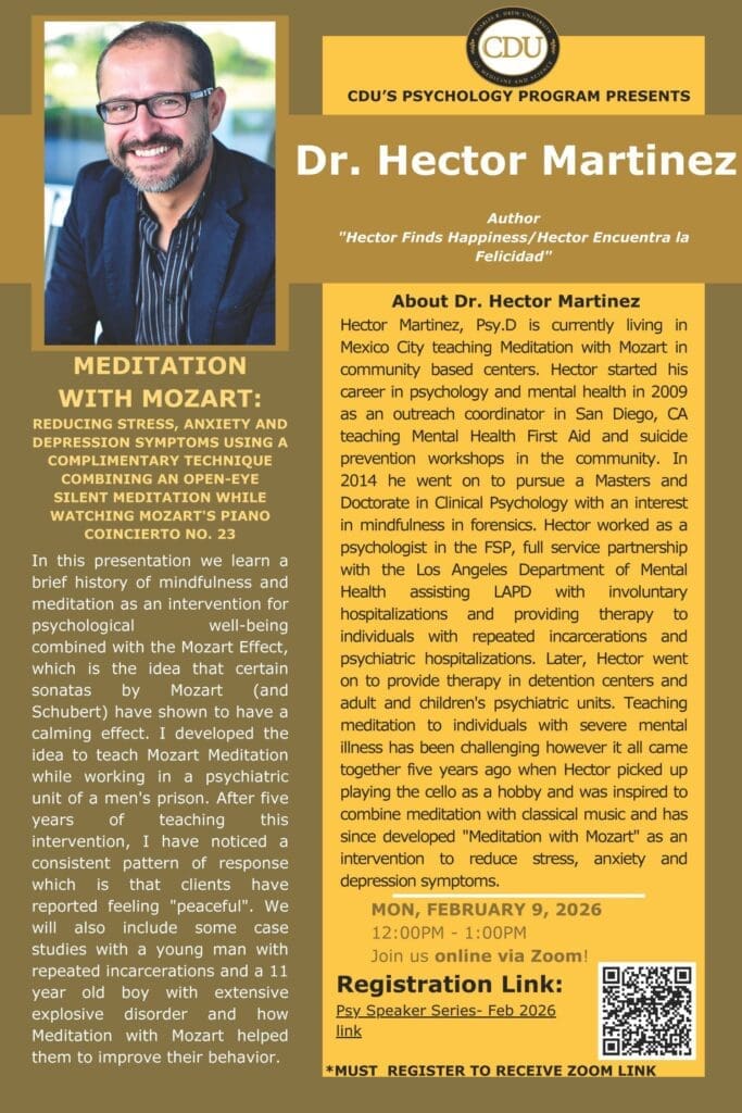 Psychology Program Monthly Speaker Series February 2 flyer