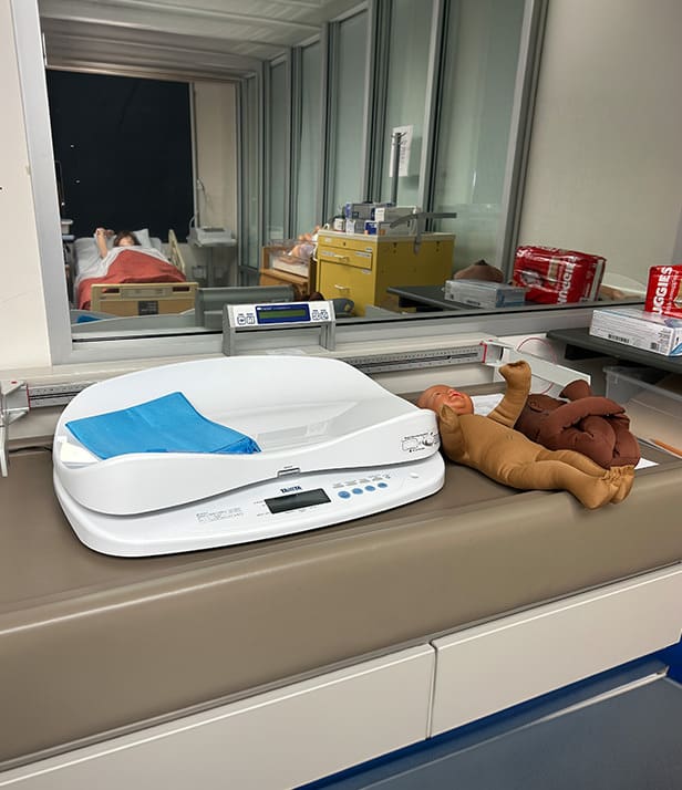 Baby on lactating table