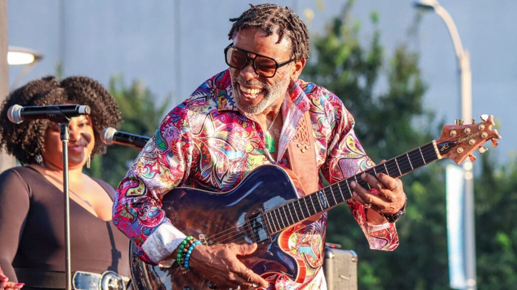 Famous guitarist playing at Jazz at Drew