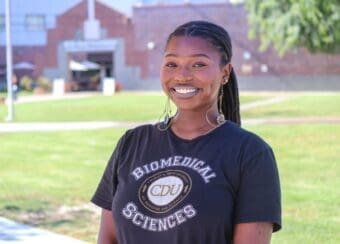 student wearing black shirt