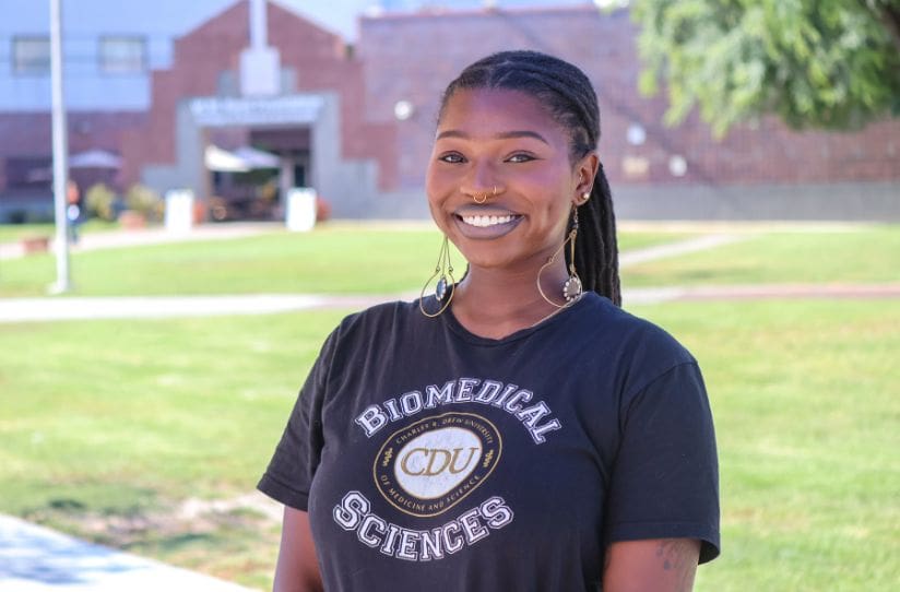 student wearing black shirt