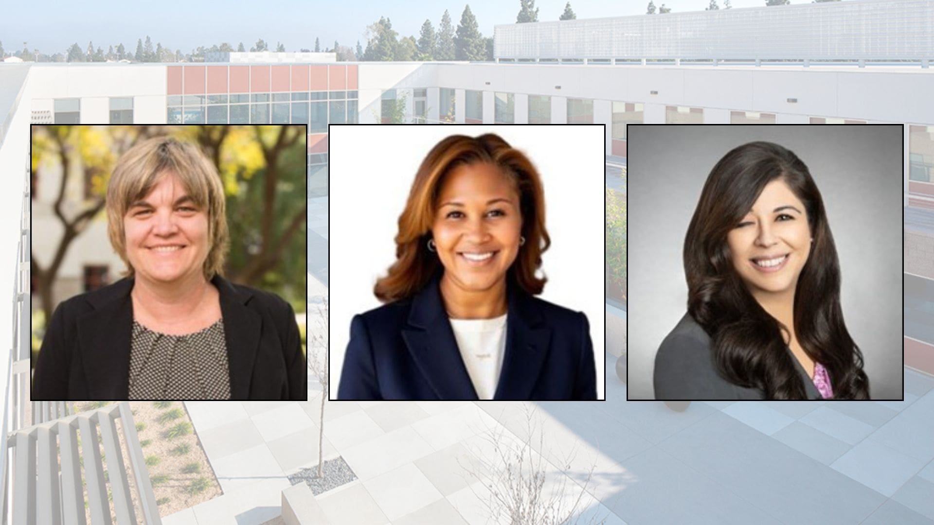 three women wearing business attire